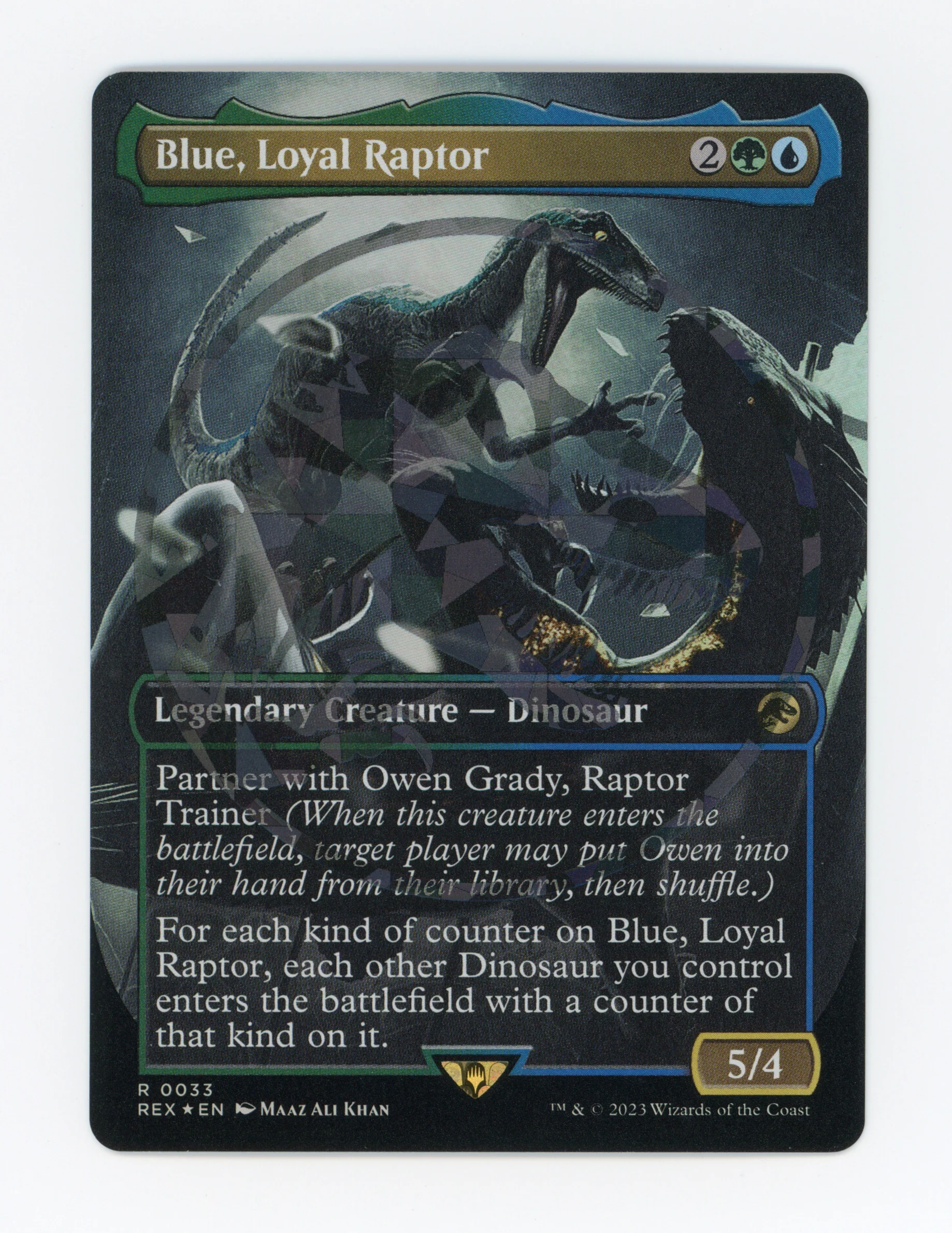 Blue, Loyal Raptor — Borderless|Emblem|Foil — ID 17890