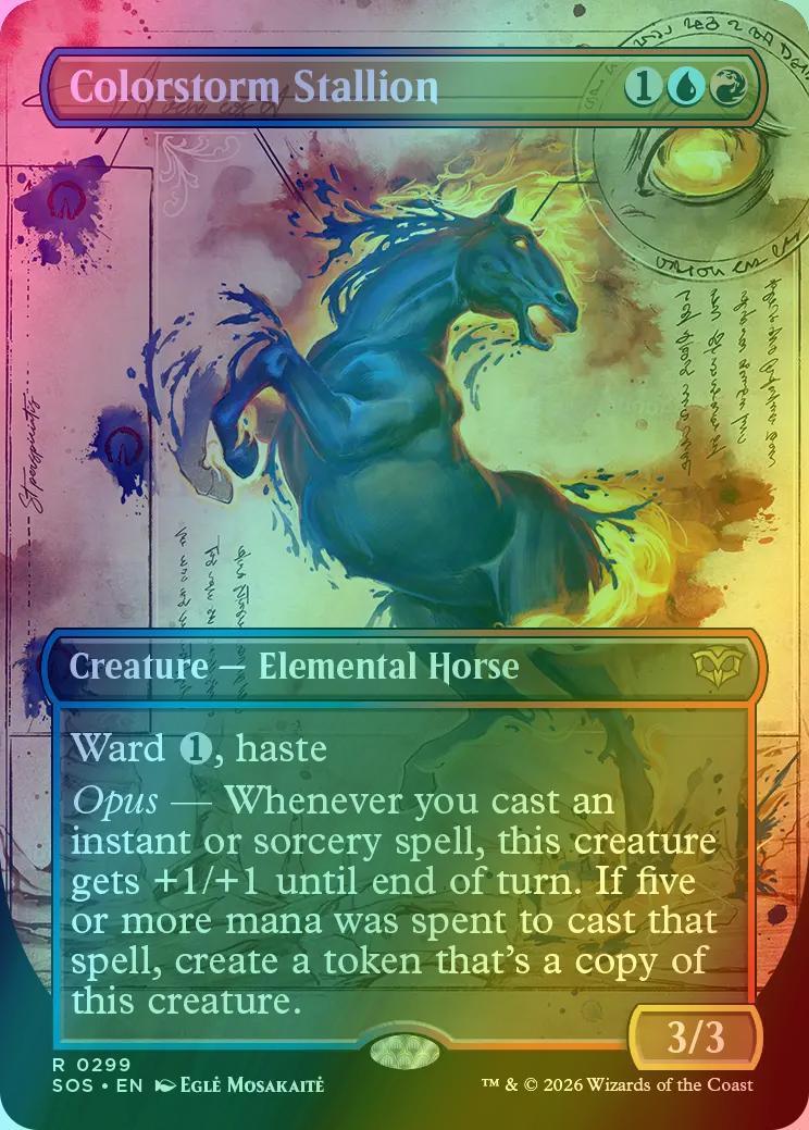 Colorstorm Stallion [299] [Borderless] [Field Notes] [Secrets of Strixhaven] [Foil]