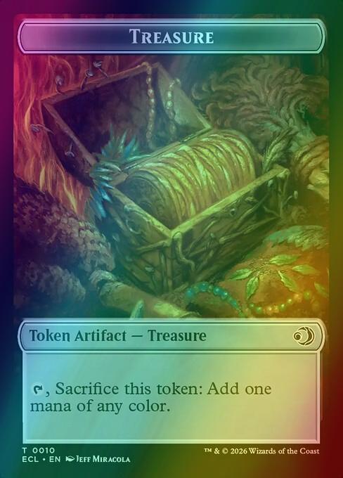 Kithkin Token (07) // Treasure Token (10) [Lorwyn Eclipsed: Tokens] [Foil] - Image 2