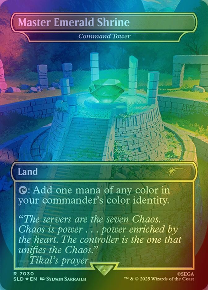 Master Emerald Shrine - Command Tower [7030] [Borderless] [Secret Lair X Sonic] [Secret Lair Drop] [Foil]