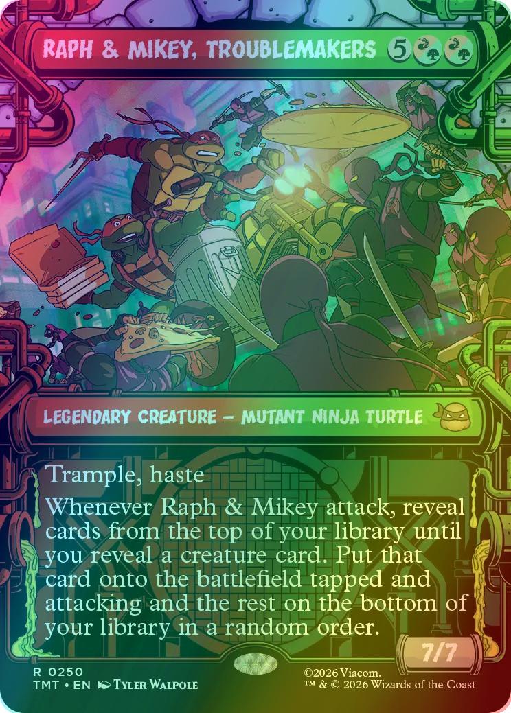 Raph & Mikey, Troublemakers [250] [Sewer Frame] [Teenage Mutant Ninja Turtles] [Foil]