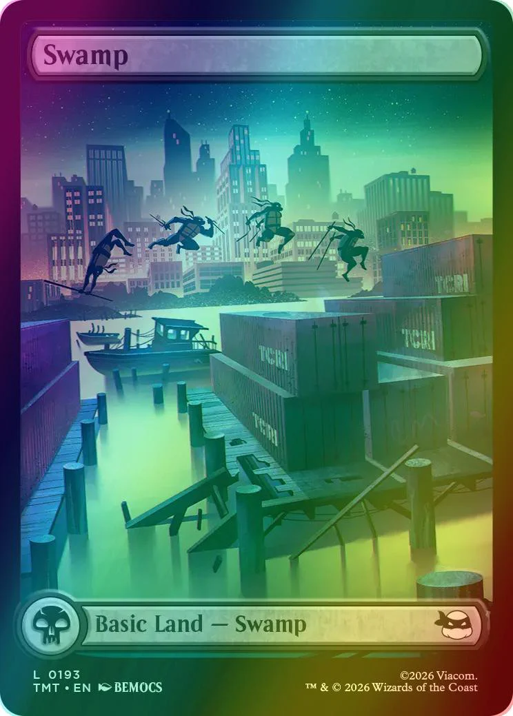 Swamp [193] [Full Art] [Rooftop Basic Land] [Teenage Mutant Ninja Turtles] [Foil]