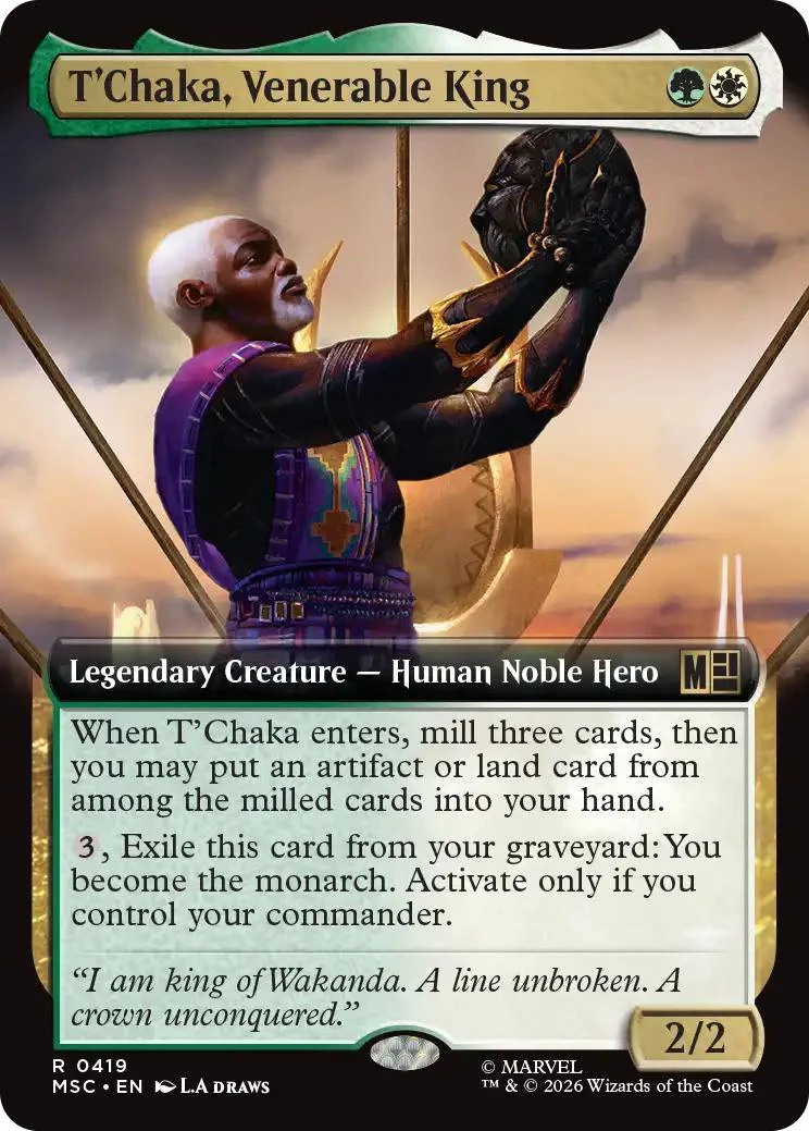 T'Chaka, Venerable King [419] [Extended Art] [Marvel Super Heroes: Commander] [Non-Foil]