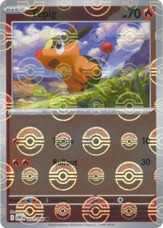Tepig - Poké Ball Pattern - 011/086 - Common [sv105w-011] [Reverse Holo]