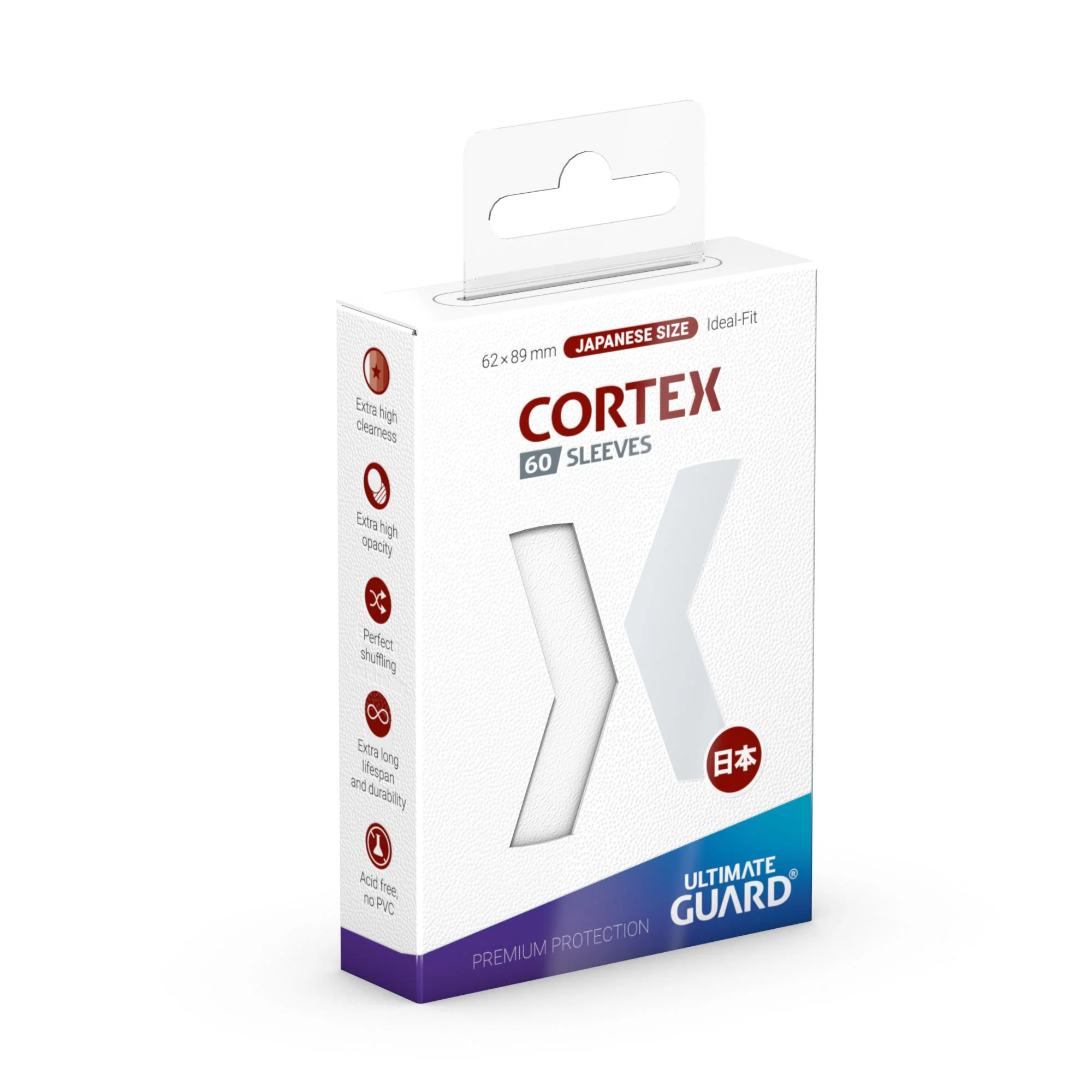 Ultimate Guard Cortex Glossy Sleeves - Japanese Size - 60ct - White