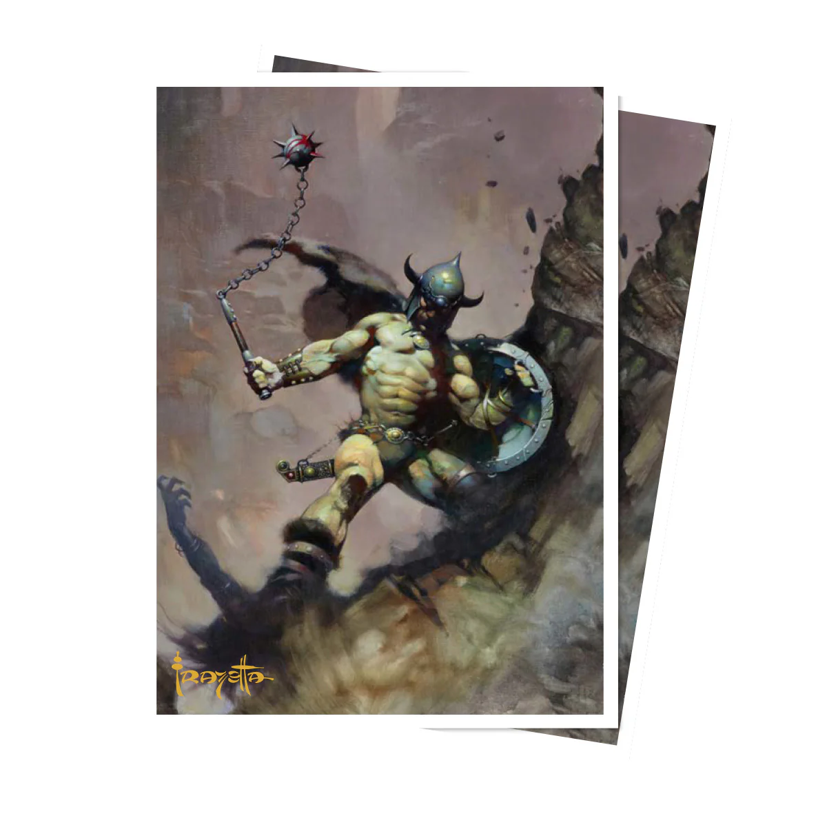 Ultra Pro Apex Deck Protector Sleeves - Standard Size - 105ct - Frank Frazetta - Warrior with Ball and Chain - Image 2